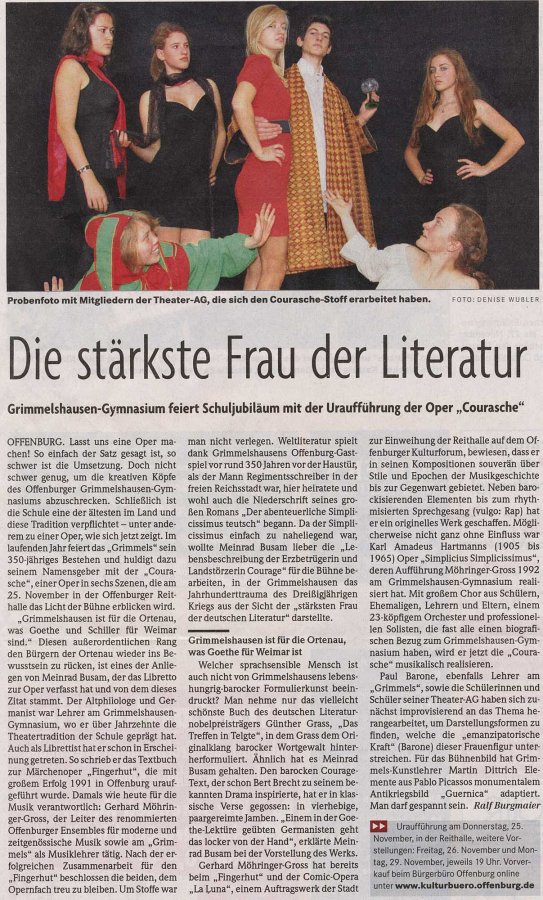 Courasche - BZ Vorbericht 12 Nov 2010
