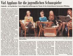 Cinderella 2011 - Badische Zeitung - Auffuehrungsbericht vom 4. Nov. 2011