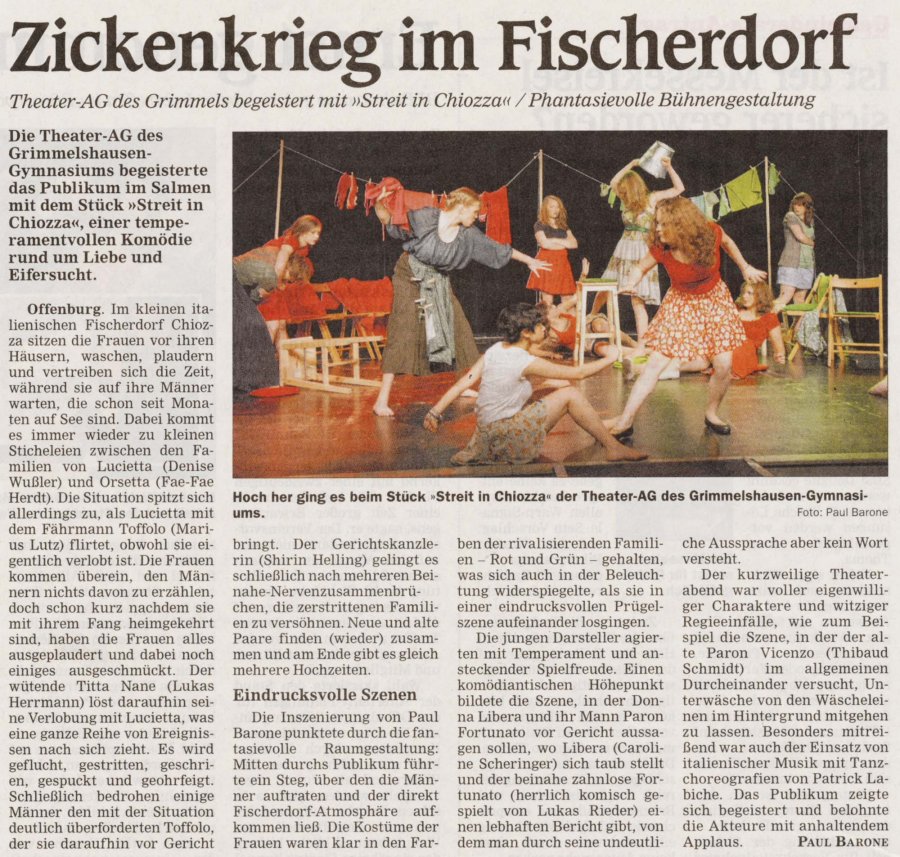 OT Auffuehrungsbericht vom 1. Dez. 2011