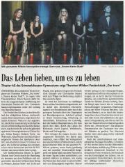 Wilder Unsere Kleine Stadt 2012 - BZ Aufführungsbericht vom 23. Oktober 2012