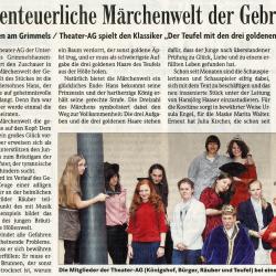 Der Teufel mit den drei goldenen Haaren - BZ Vorbericht vom 3. Mai 2013