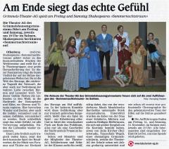 Shakespeare Ein Sommernachtstraum - OT Vorbericht vom 11. Novemb