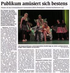 Shakespeare Ein Sommernachtstraum - OT Auffuehrungsbericht vom 2