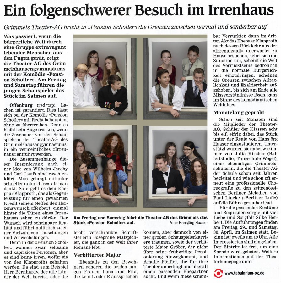 Pension Schöller - OT Vorbericht vom 27. April 2016