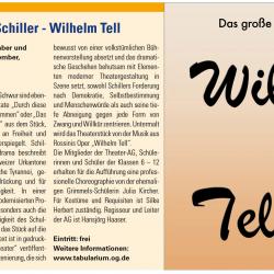 Wilhelm Tell 2016 - Offenblatt Vorbericht vom 12. Nov. 2016