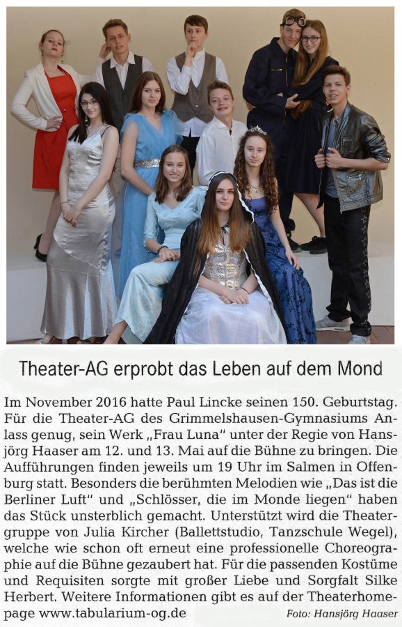 Frau Luna - Stadtanzeiger Vorbericht vom 10. Mai 2017