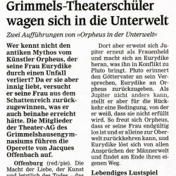 Orpheus in der Unterwelt - OT Vorbericht vom 6. Juni 2018