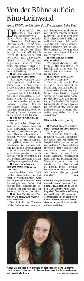 OT Interview vom 11. Jan. 2023 - Sommernachtstraum