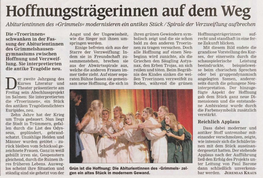Offenburger Tageblatt - Aufführungsbericht vom 19. Mai 2011