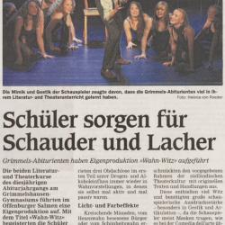 Offenburger Tageblatt - Aufführungsbericht vom 5. Juni 2012