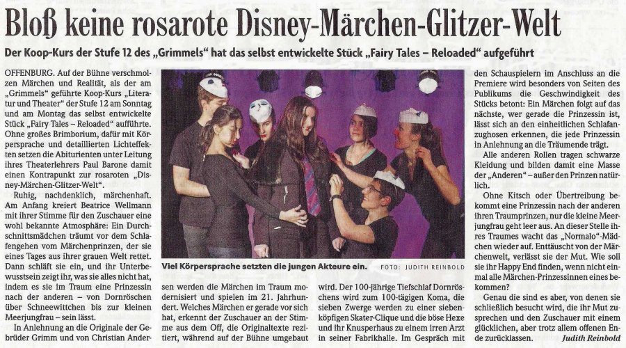 Badische Zeitung - Aufführungsbericht vom 8. Mai 2015