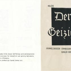 Der Geizige - Programm Aussenseite