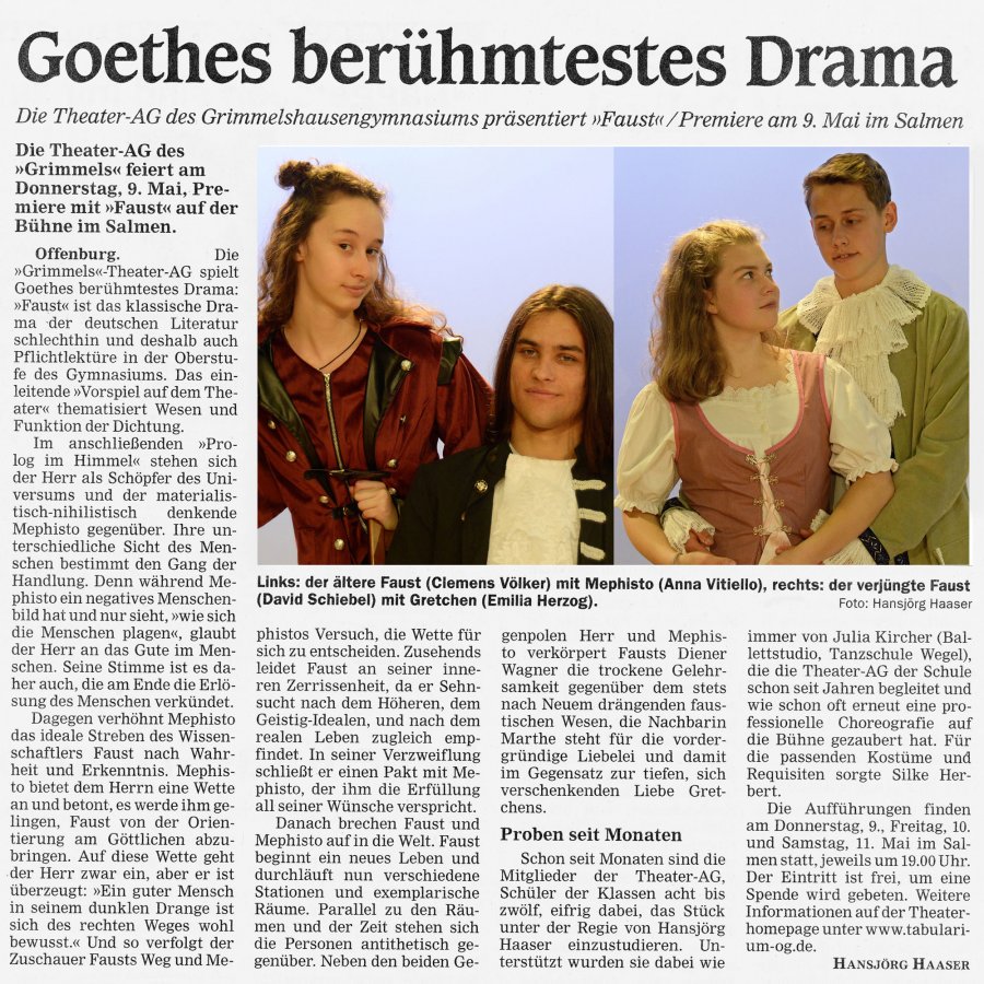 Faust - OT Vorbericht vom 4. Mai 2019