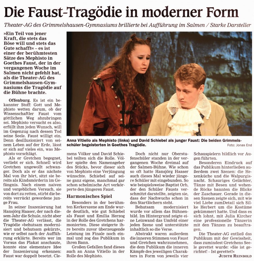 Faust - OT Auffuehrungsbericht vom 14. Mai 2019